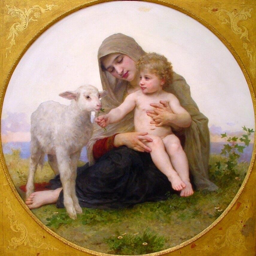 William Bouguereau Virgin and Lamb